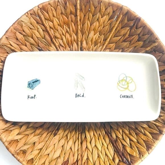 Rae Dunn “Contain Hold Keep CeramicTray - Picture 1 of 6